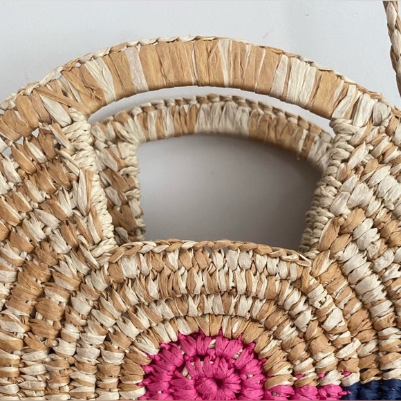 Top Shop Colorful Straw Circle Bag - Picture 3 of 5